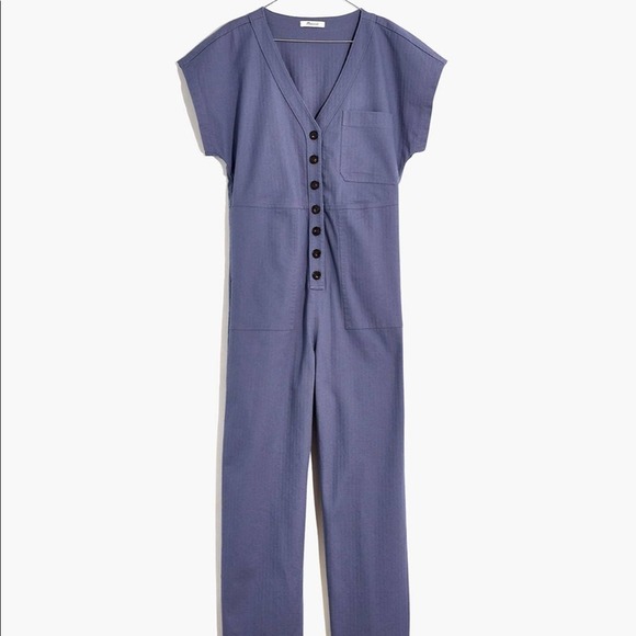 Madewell Cap-Sleeve Jumpsuit in sunfaded indigo XXS - Picture 7 of 10
